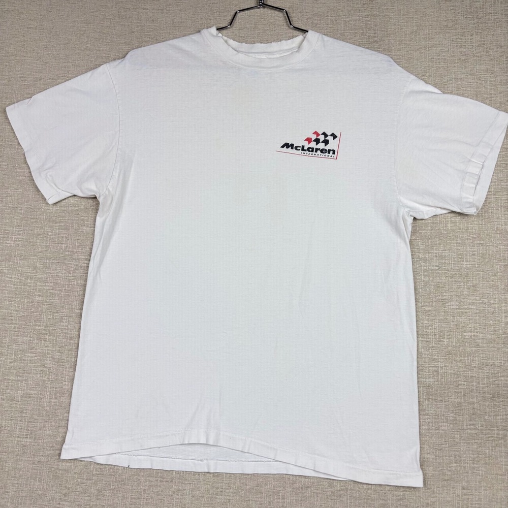 Vtg/Y2k Hanes Beefy-T McLaren International Racing T-Shirt White Large F1